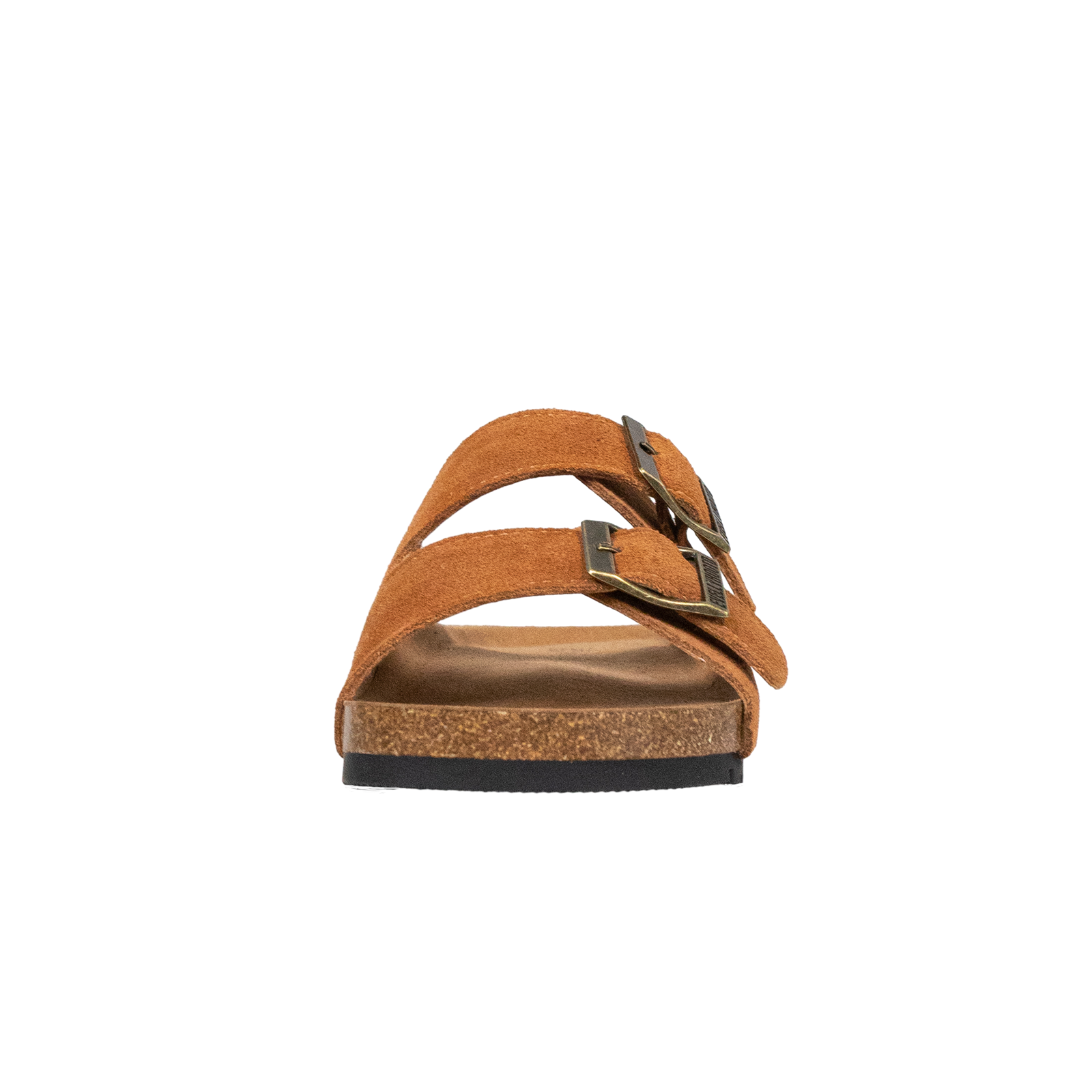 Open Toe Suede Dual Buckle Sandals