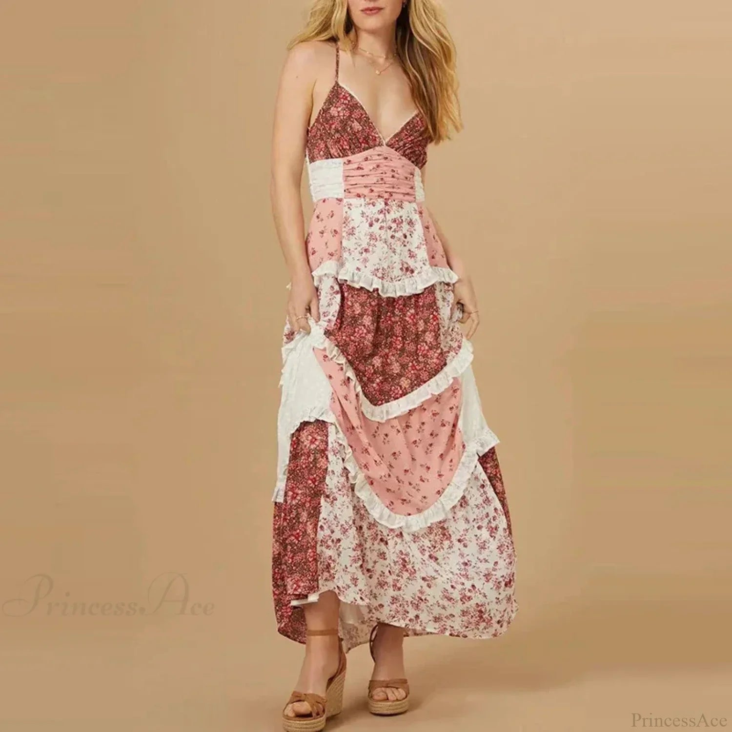BOHO Off-Shoulder Pleated Floral western Dress