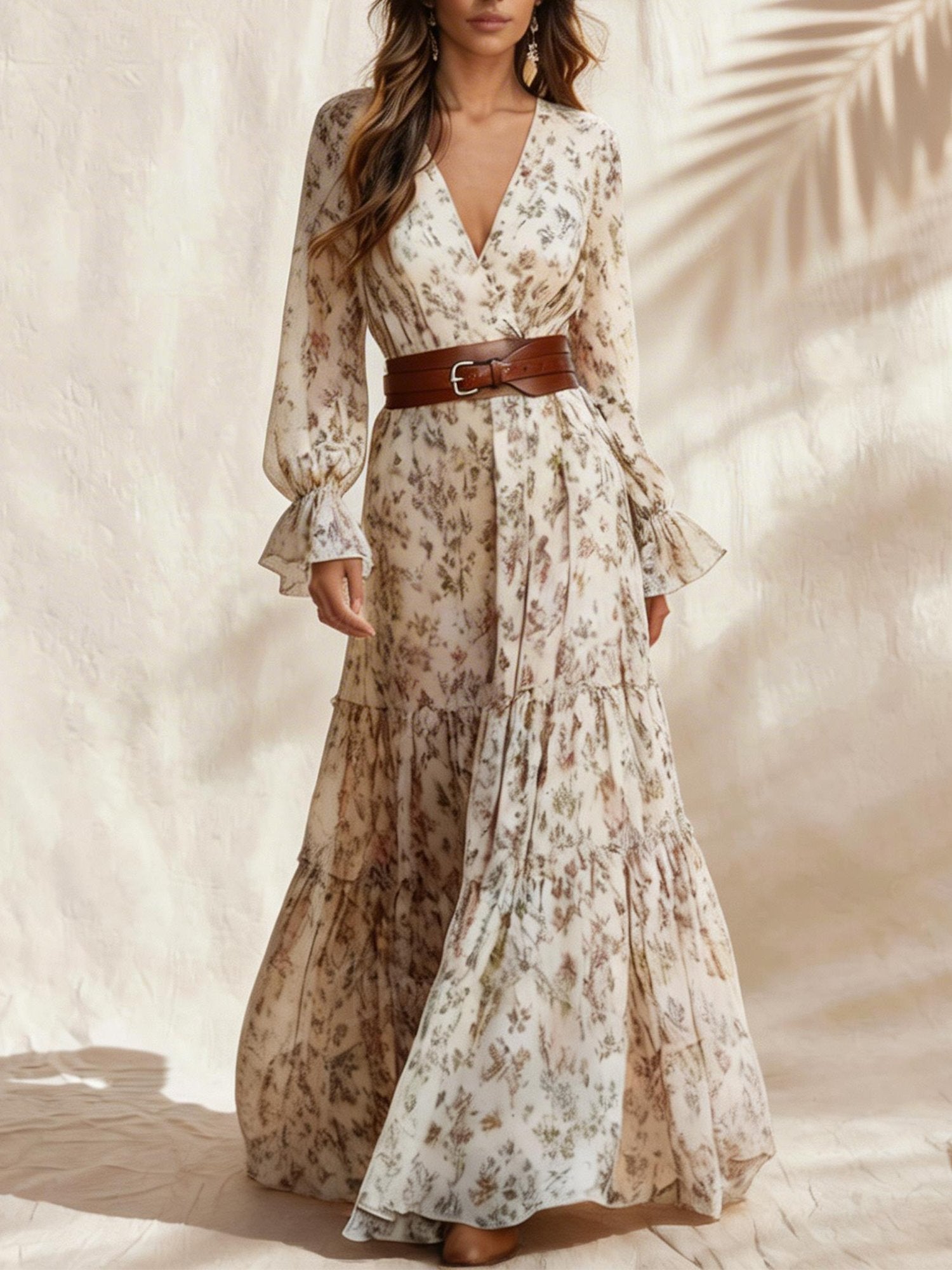 Mori Girl Bohemian Printed western Dress