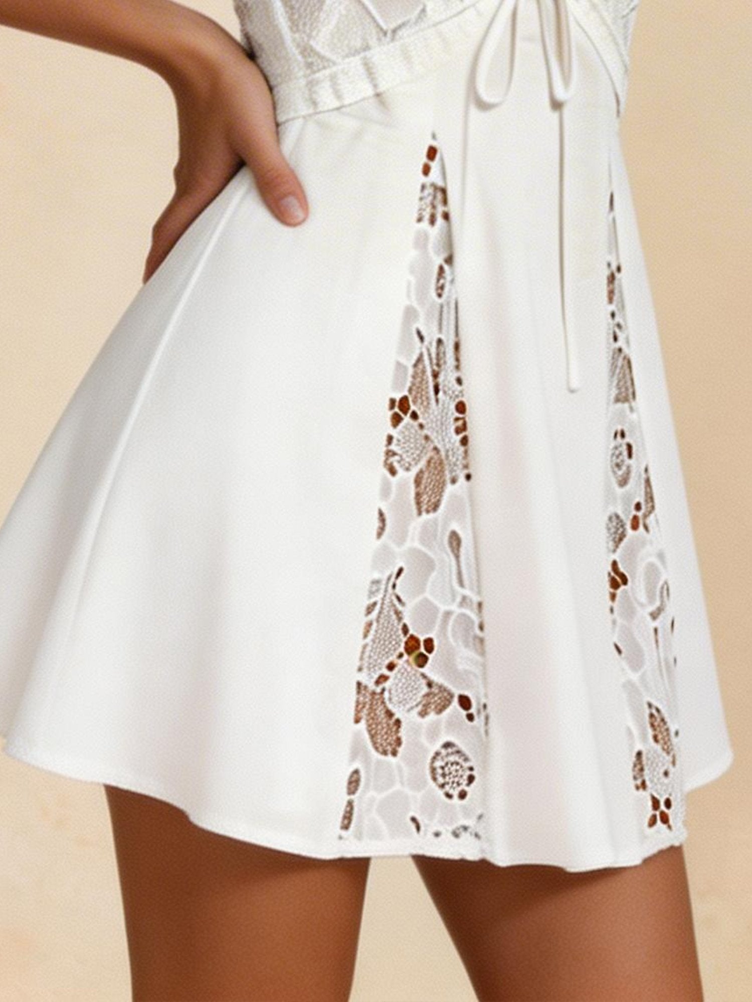 Bohemian Style Sleeveless Deep V-Neck Lace-Trimmed A-Line boho Dress Country Concert Outfit Nashville Outfit