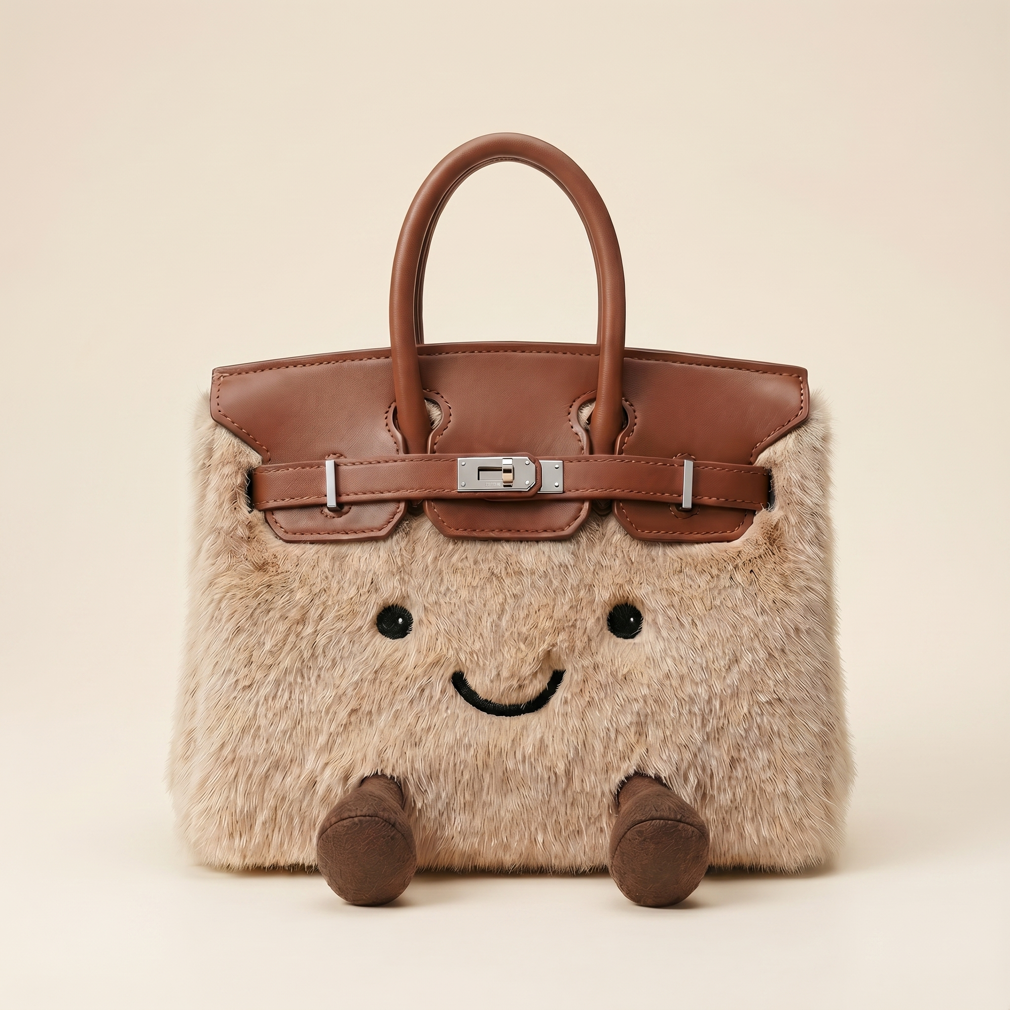 Fluffy Fox Brown-Jellycat Mini brikin  Bag