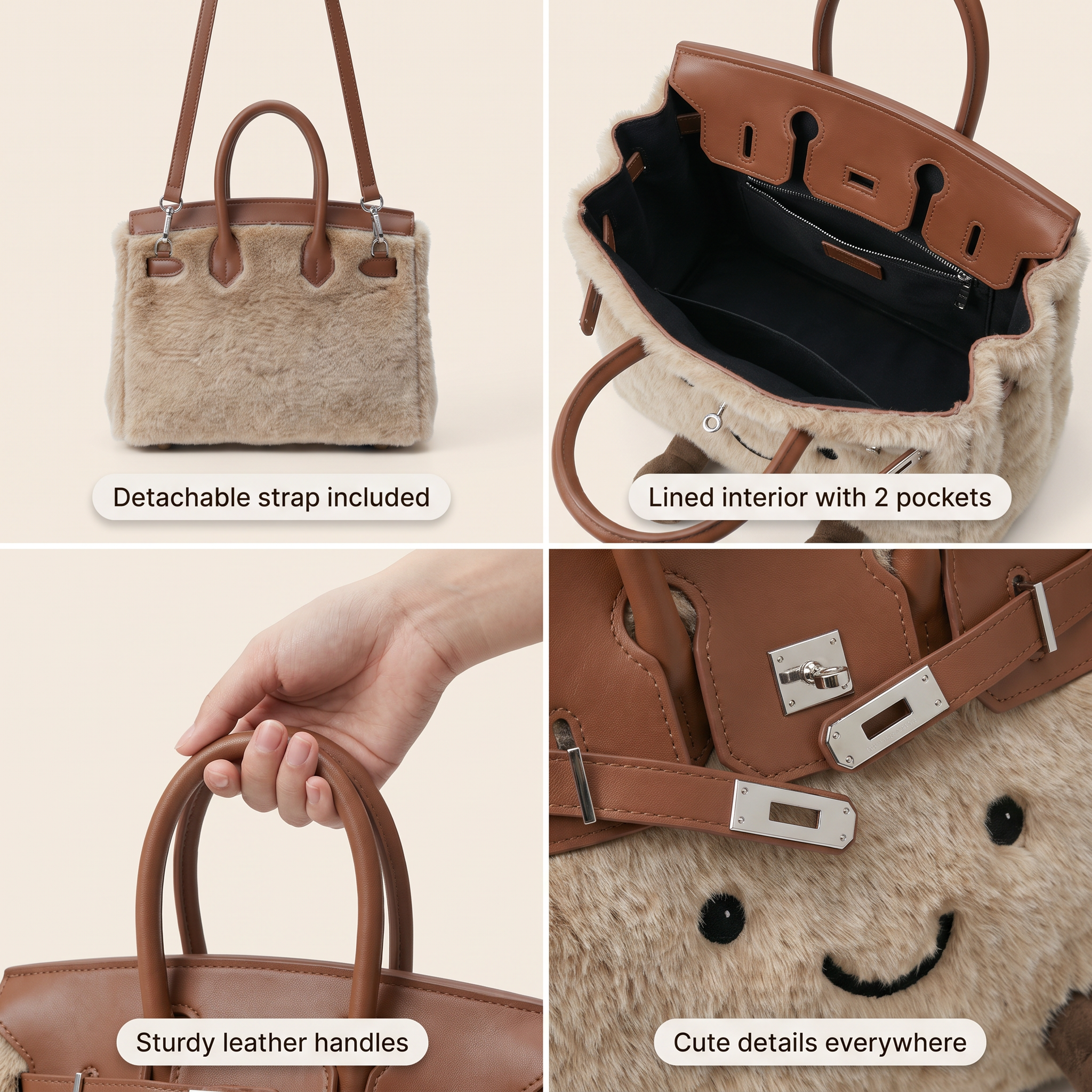 Fluffy Fox Brown-Jellycat Mini brikin  Bag