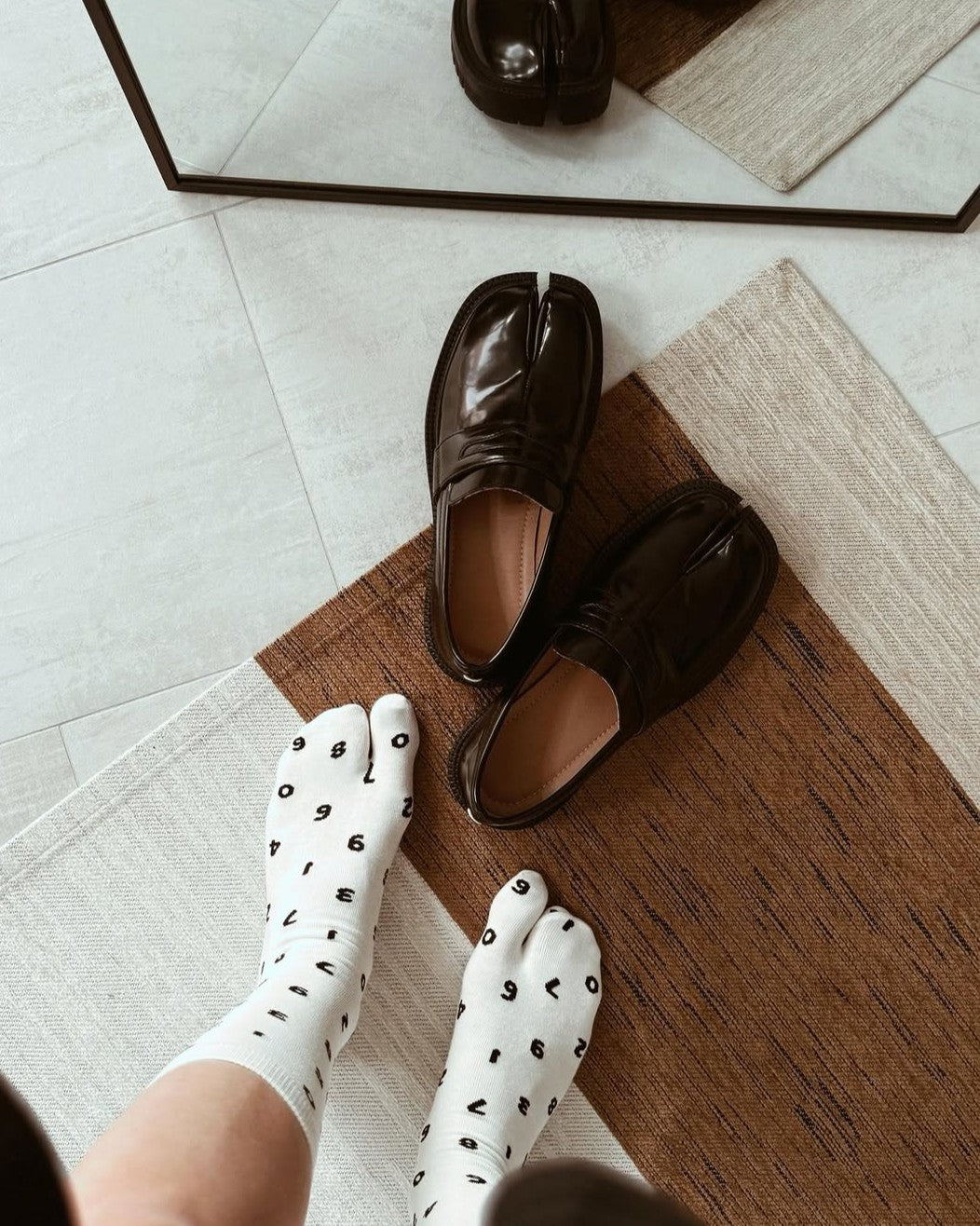 Thick Heel Tabi Loafers