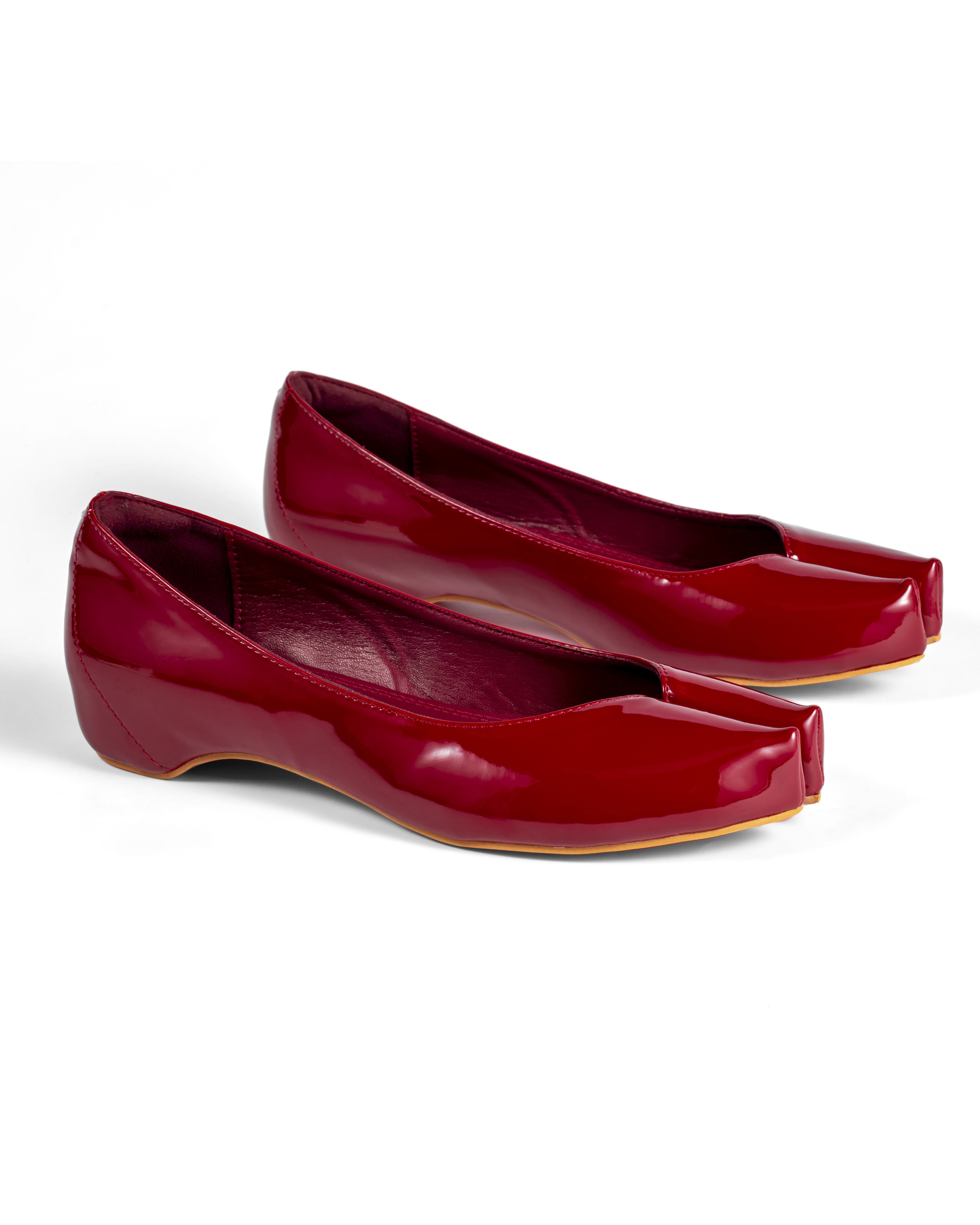 Burgundy Patent Leather Tabishoes