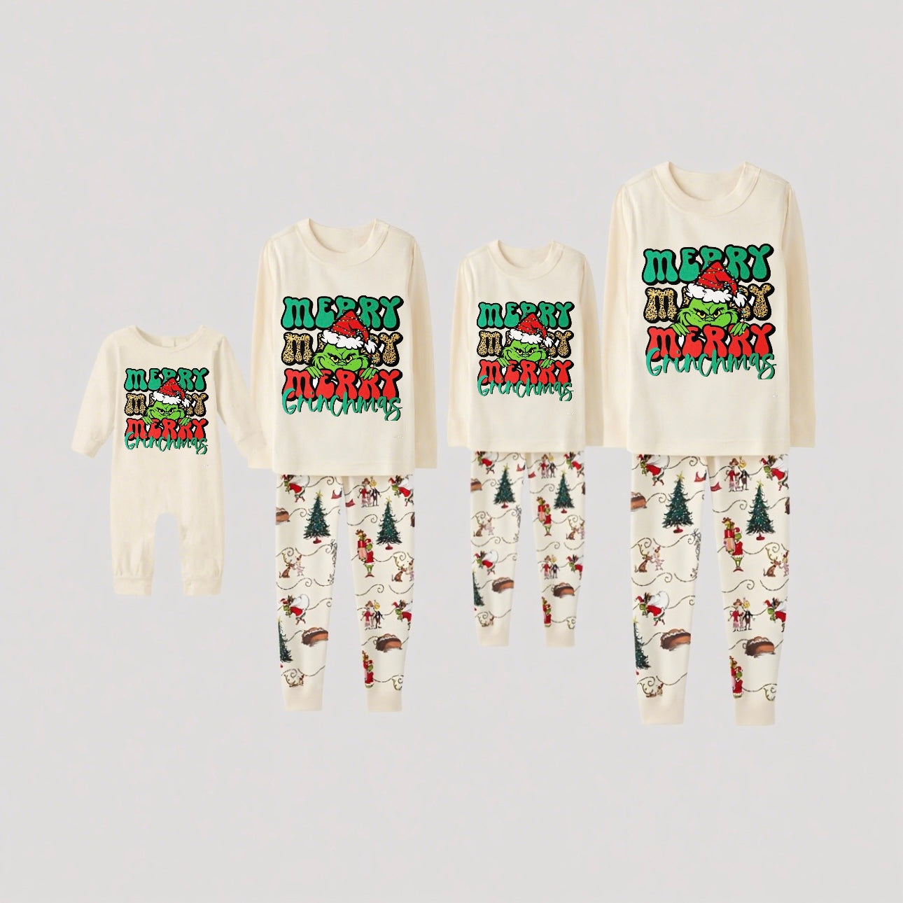Red Merry-Grinch Family Christmas Pajamas