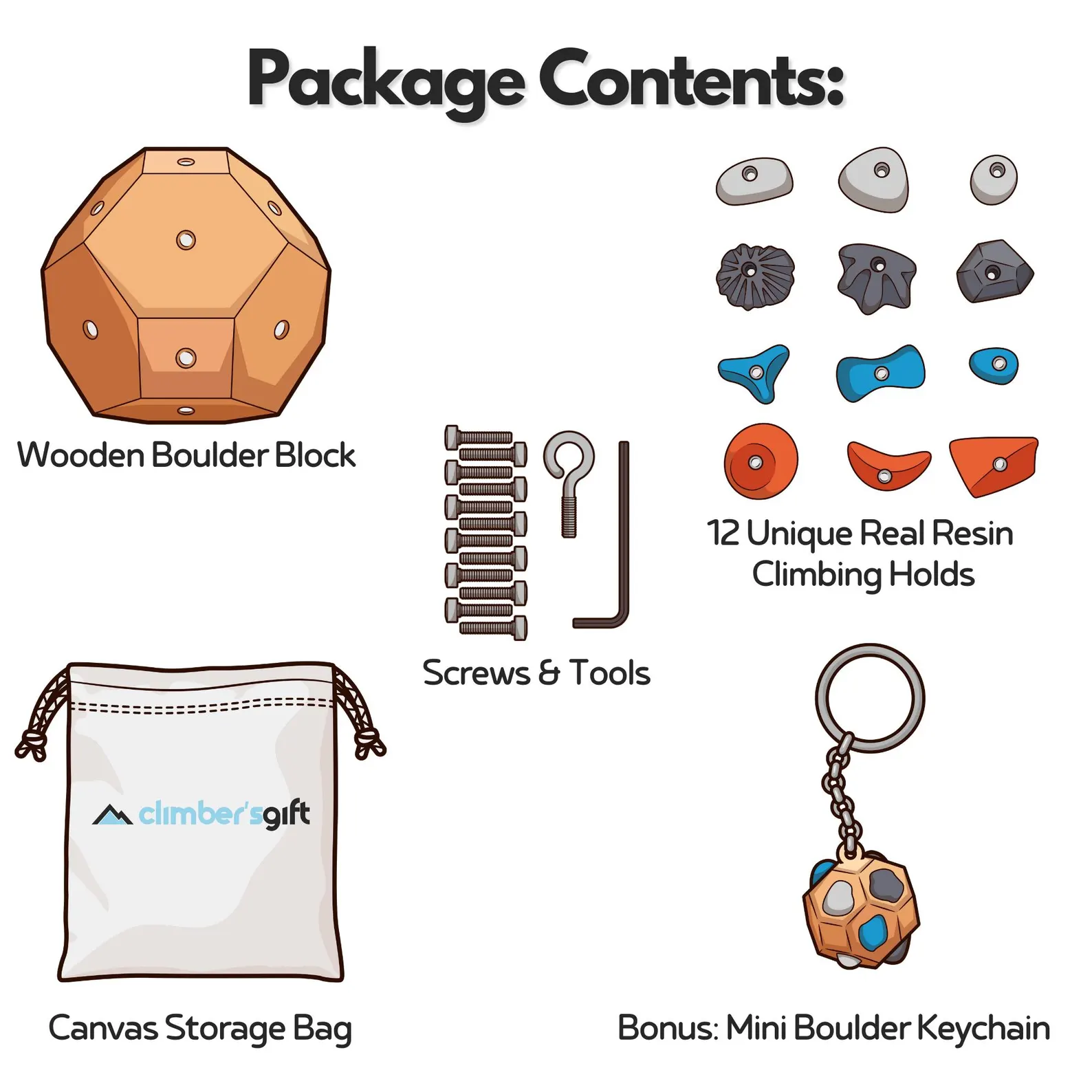 Boulder Block Rock Climbers Gift for Mountain Climbing Present