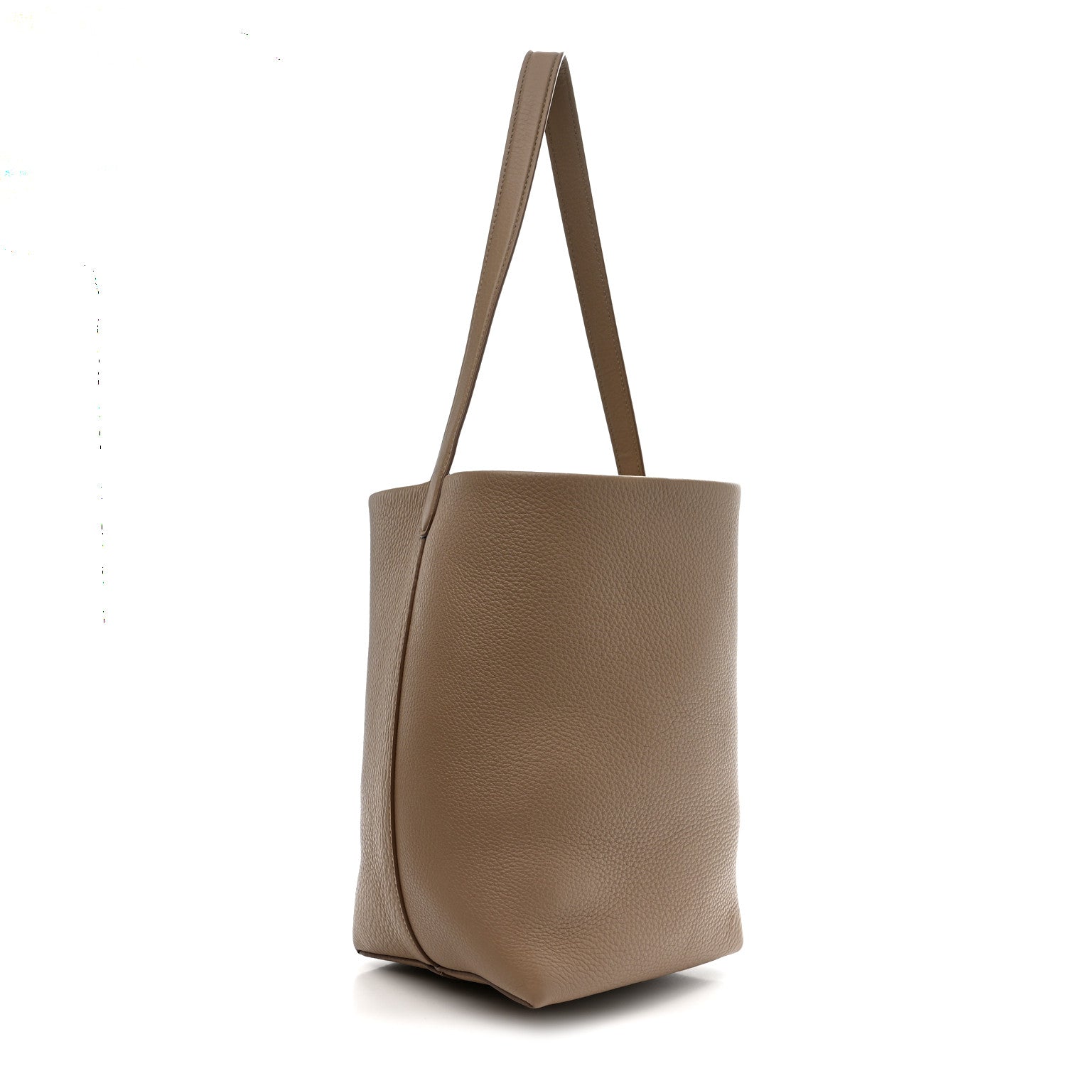 Grained Calfskin Medium N/S Park Tote Dark Taupe