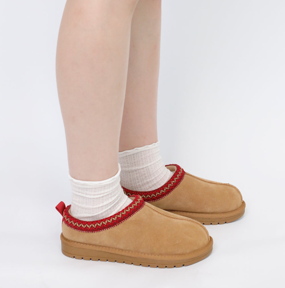 Suede Braided Fluffy Slip-on Slipper Shoes