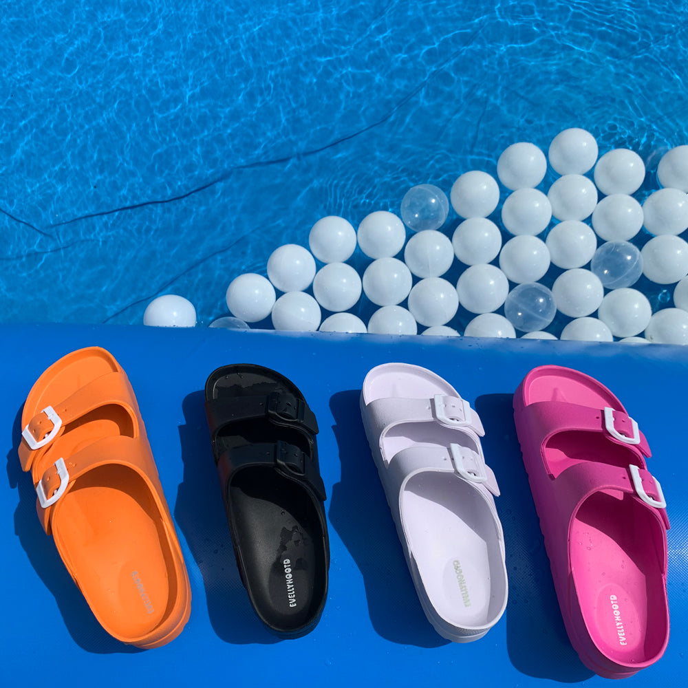 Platform EVA Dual Buckle Beach Slides