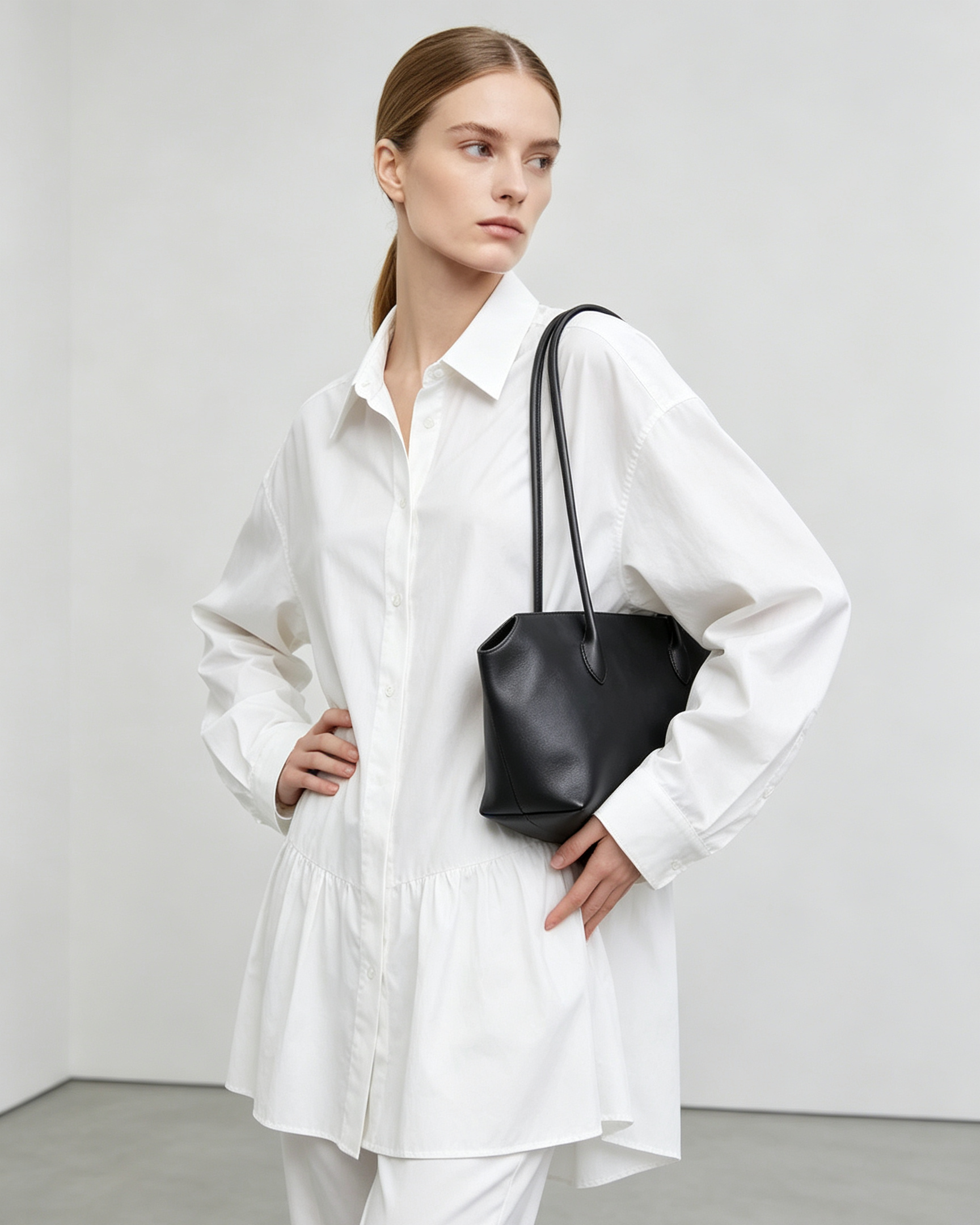 Grained Calfskin Terrasse Bag Black