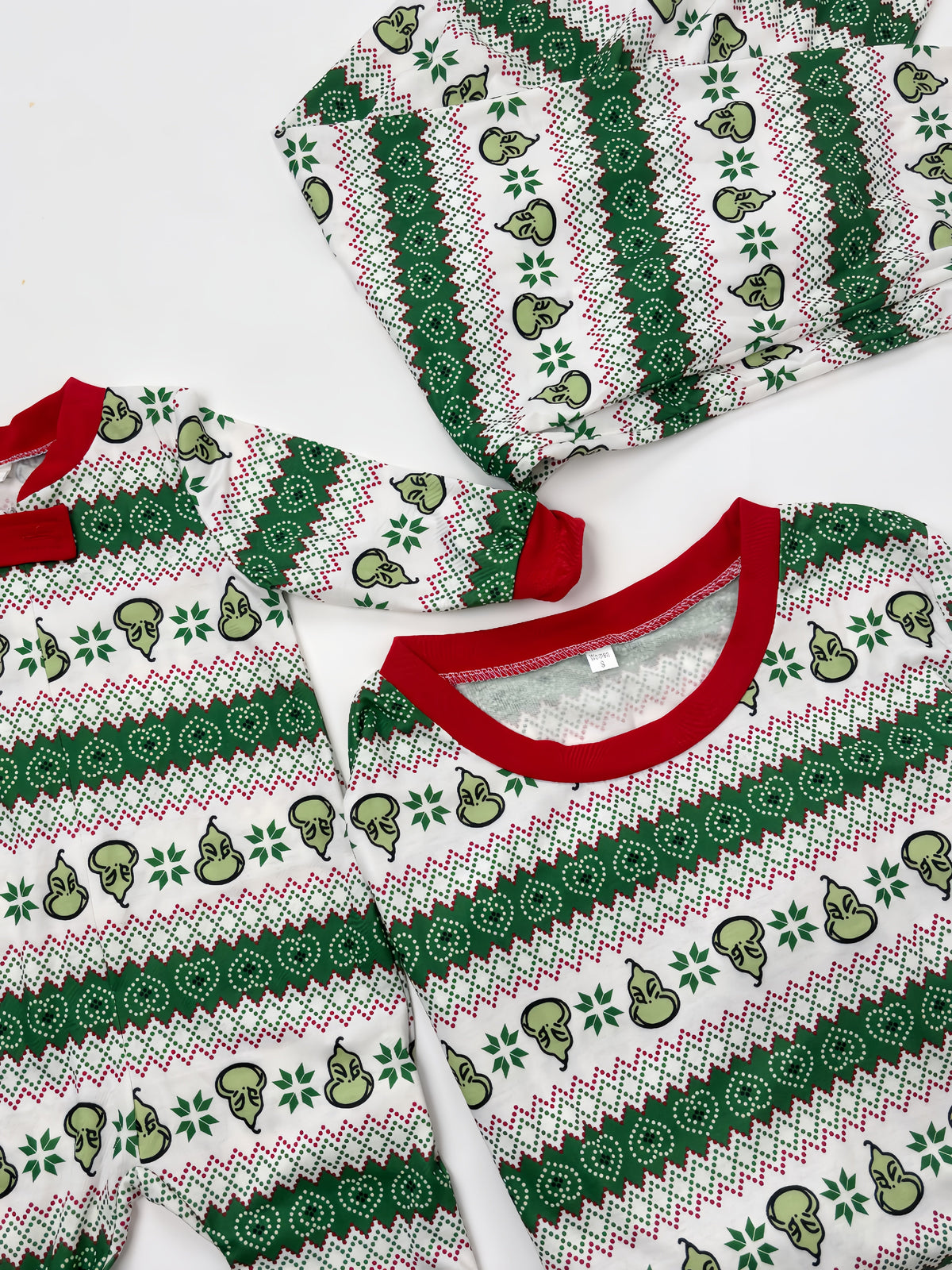 Green Grinch  Stripe-Family Matching Christmas Pajamas