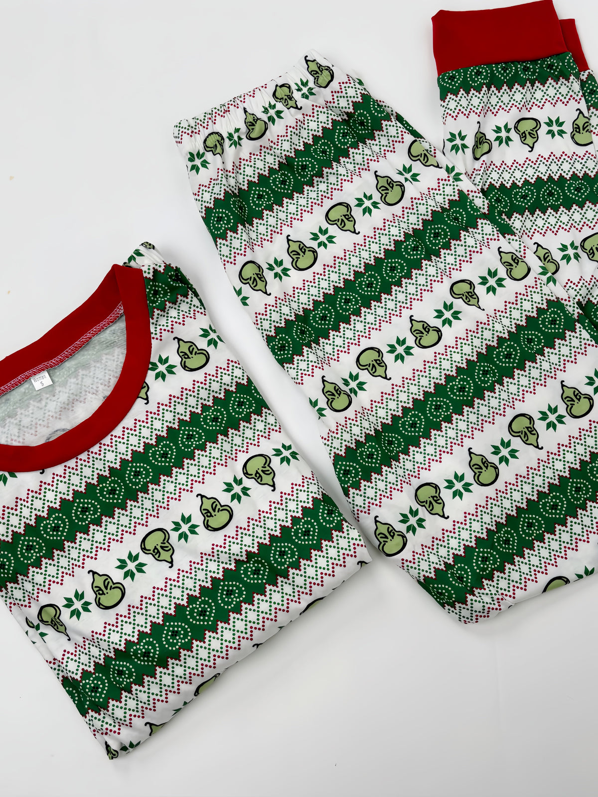 Green Grinch  Stripe-Family Matching Christmas Pajamas