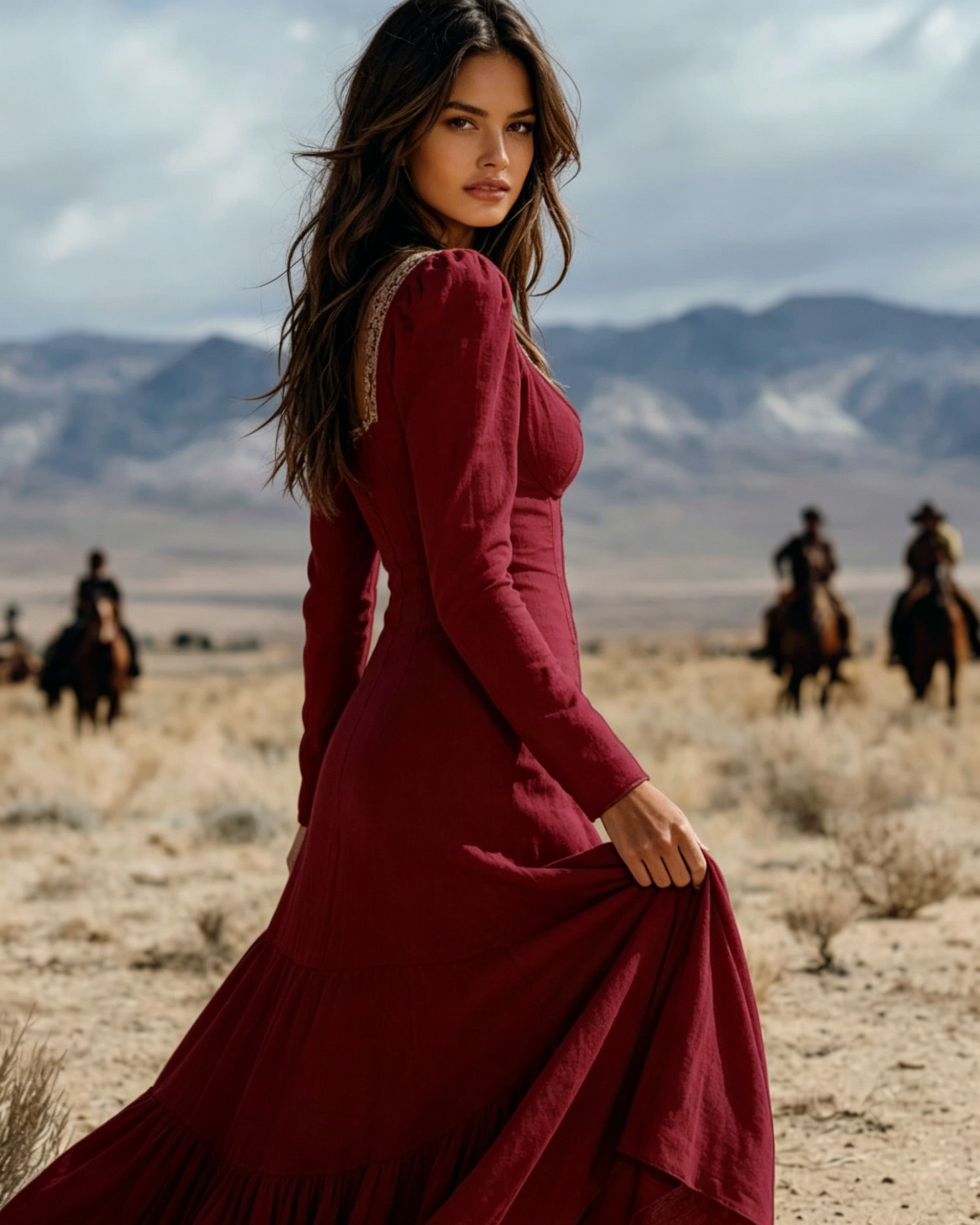 Karleedress U Neck Buttop Up Maxi Western Dress