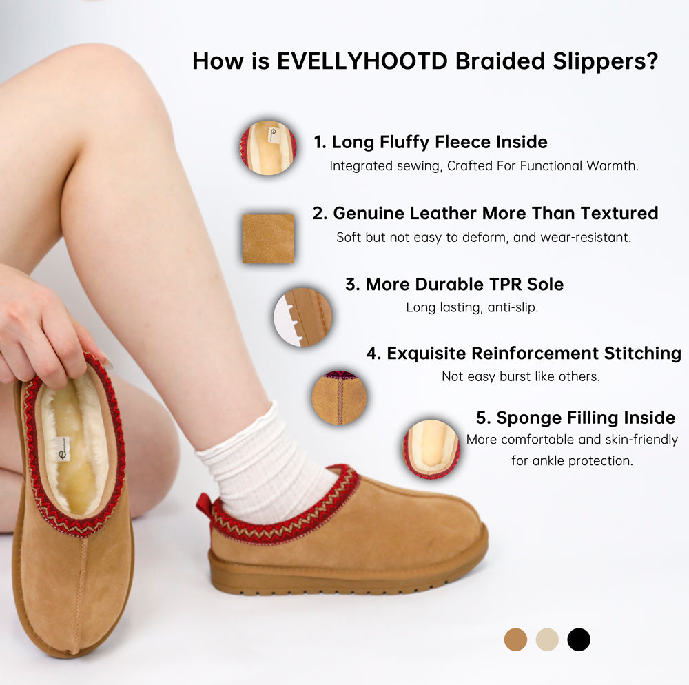 Suede Braided Fluffy Slip-on Slipper Shoes