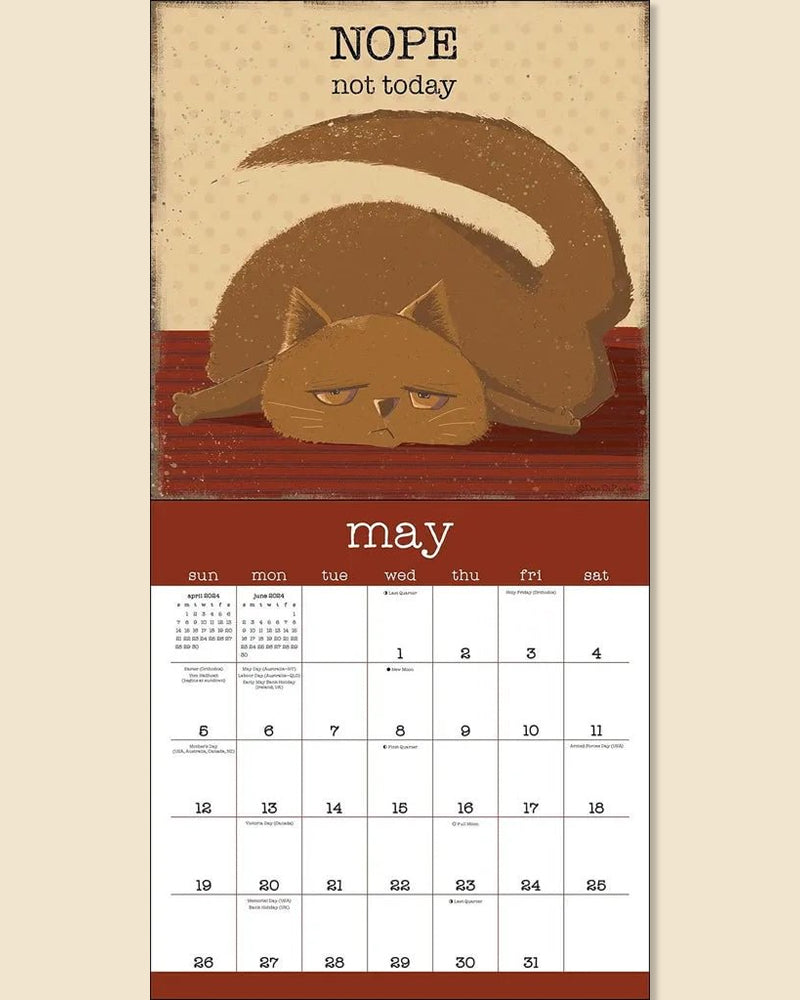 A Year of Snarky Cats 2024 Wall Calendar