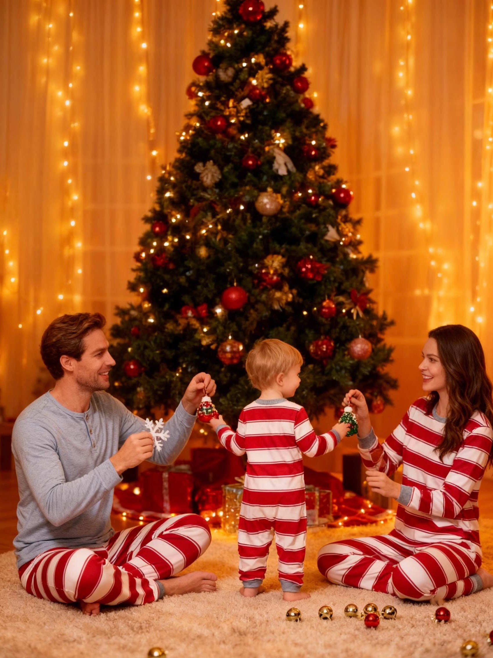 Pleasure Stripe- Red Plaid Family Christmas Pajamas