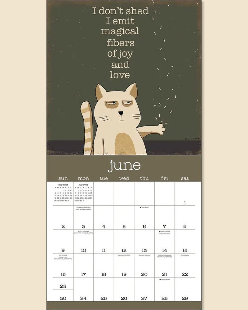 A Year of Snarky Cats 2024 Wall Calendar