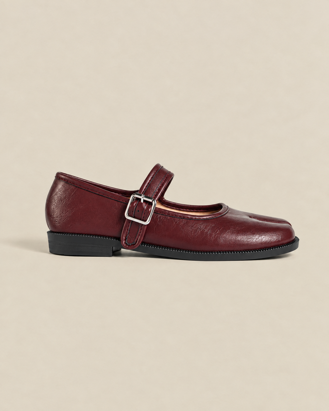 Red Adjustable Strap Tabi Mary Janes