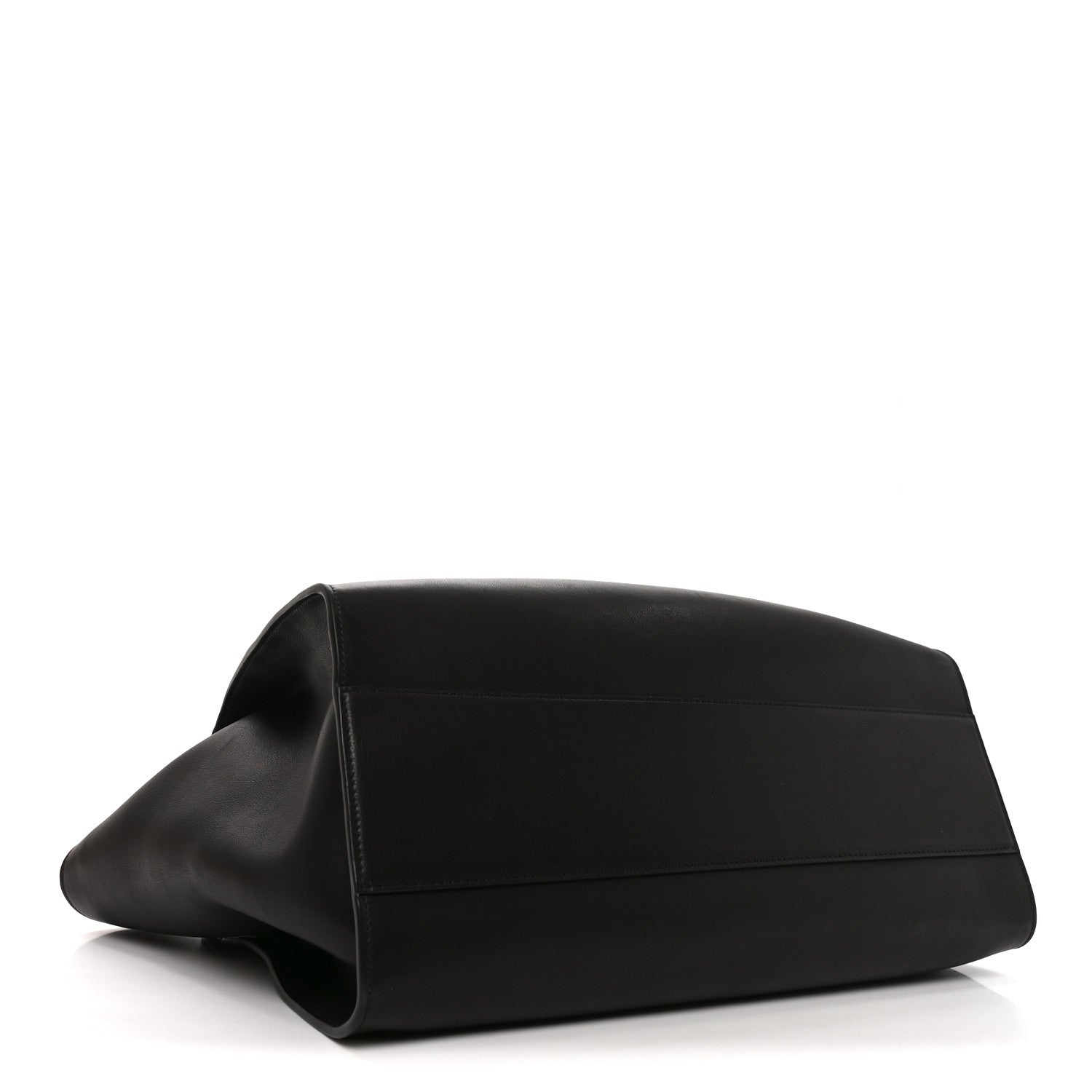 Polished Saddle Calfskin Marlo 17 Tote Bag Black