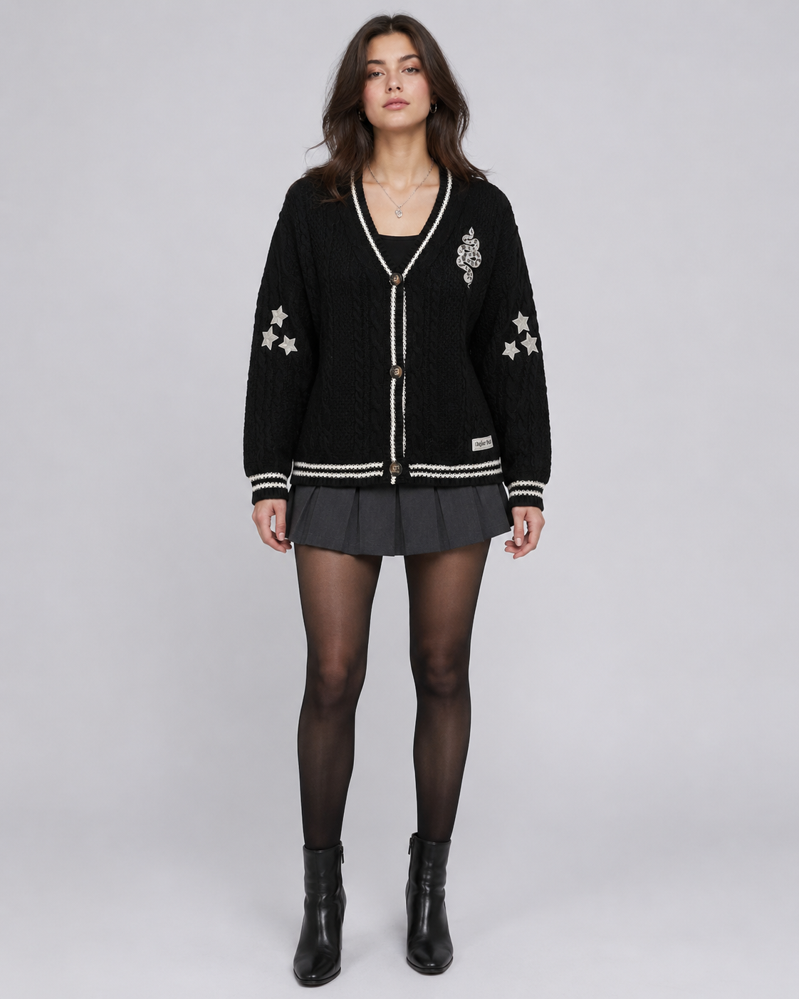 Black Reputation Snake Cardigan Embroidered, Eras Tour Outfit