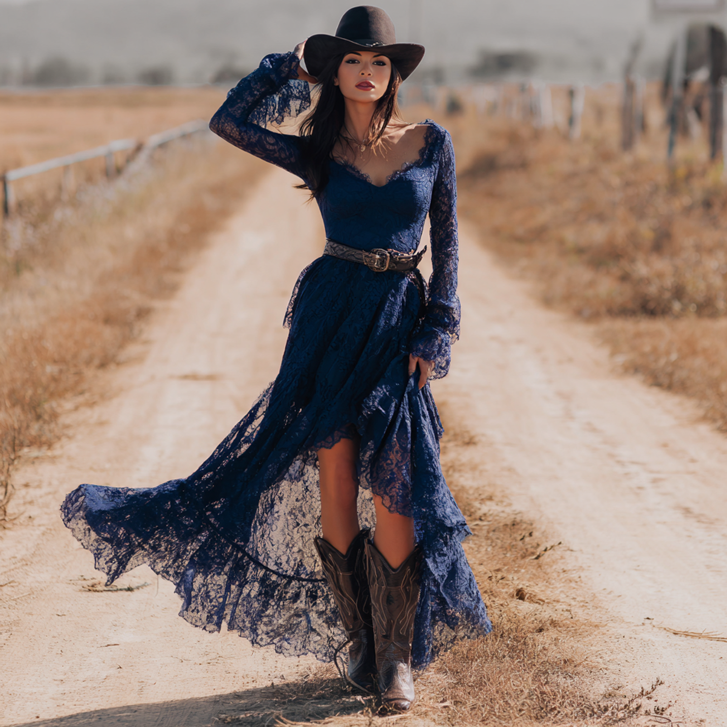 Women's Vintage Elegant Blue Lace Dress Women's Vintage Elegant Blue Lace Dress