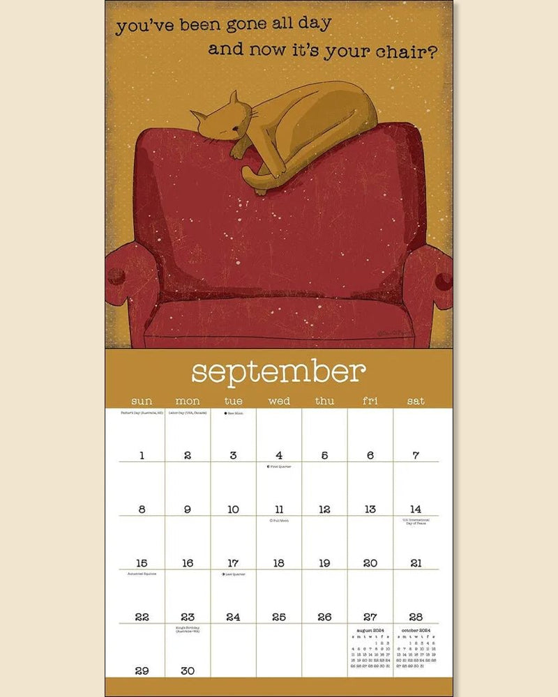 A Year of Snarky Cats 2024 Wall Calendar