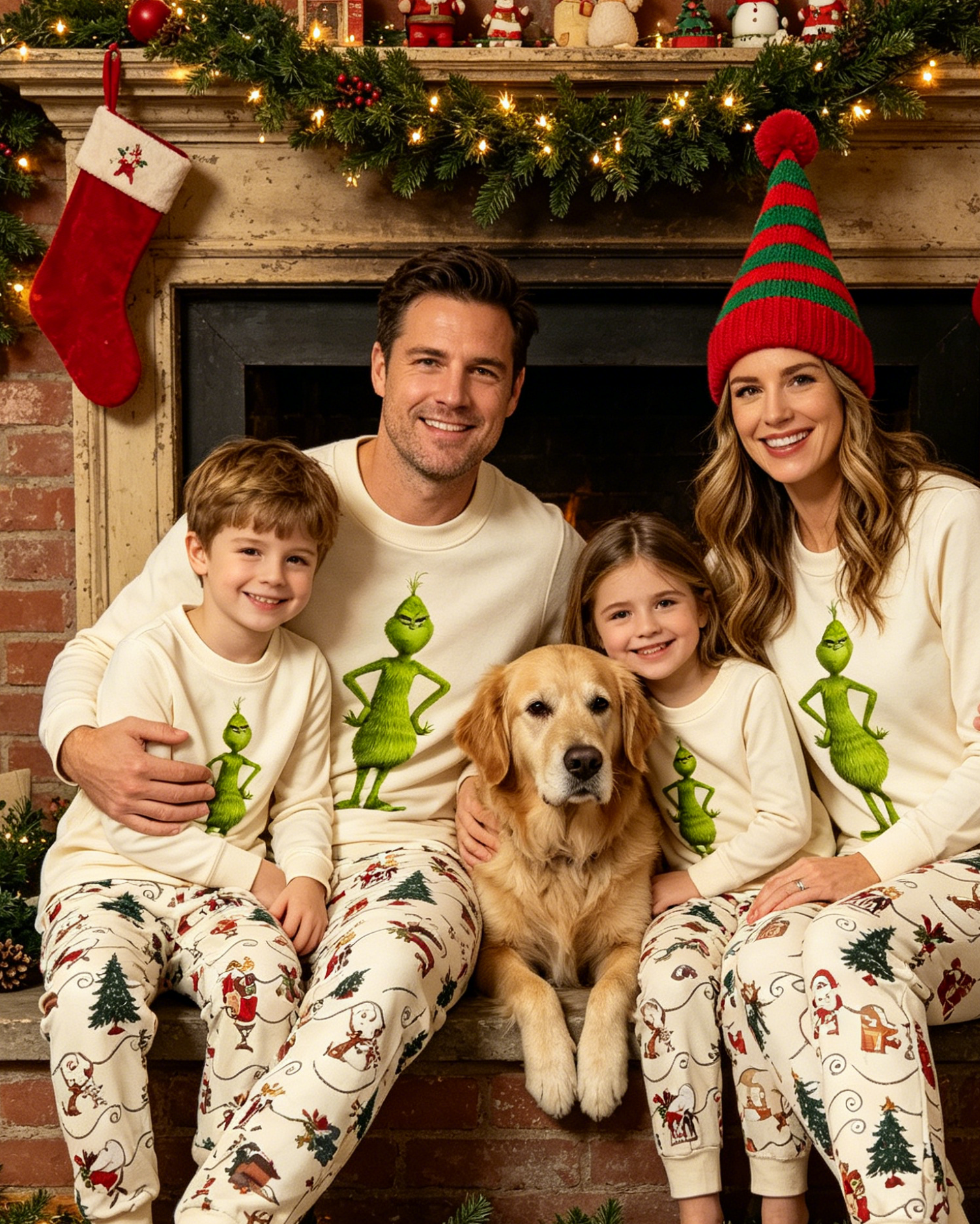 Green Energy-Grinch Family Christmas Pajamas