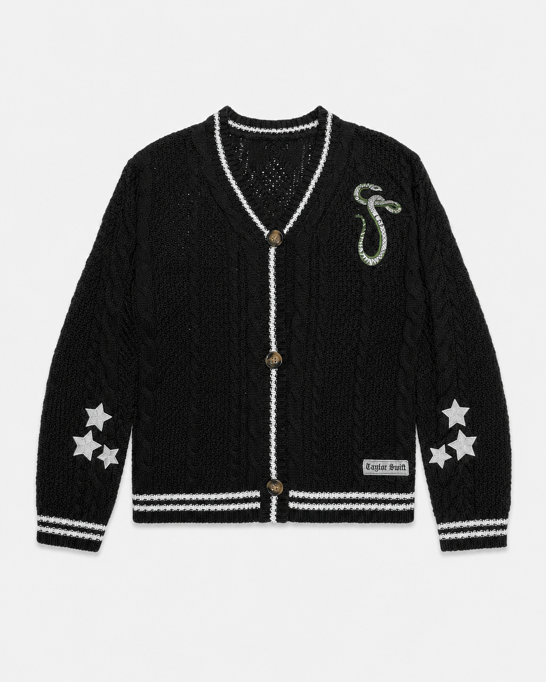 Black Reputation Cardigan Snake Embroidered, Eras Tour Outfit