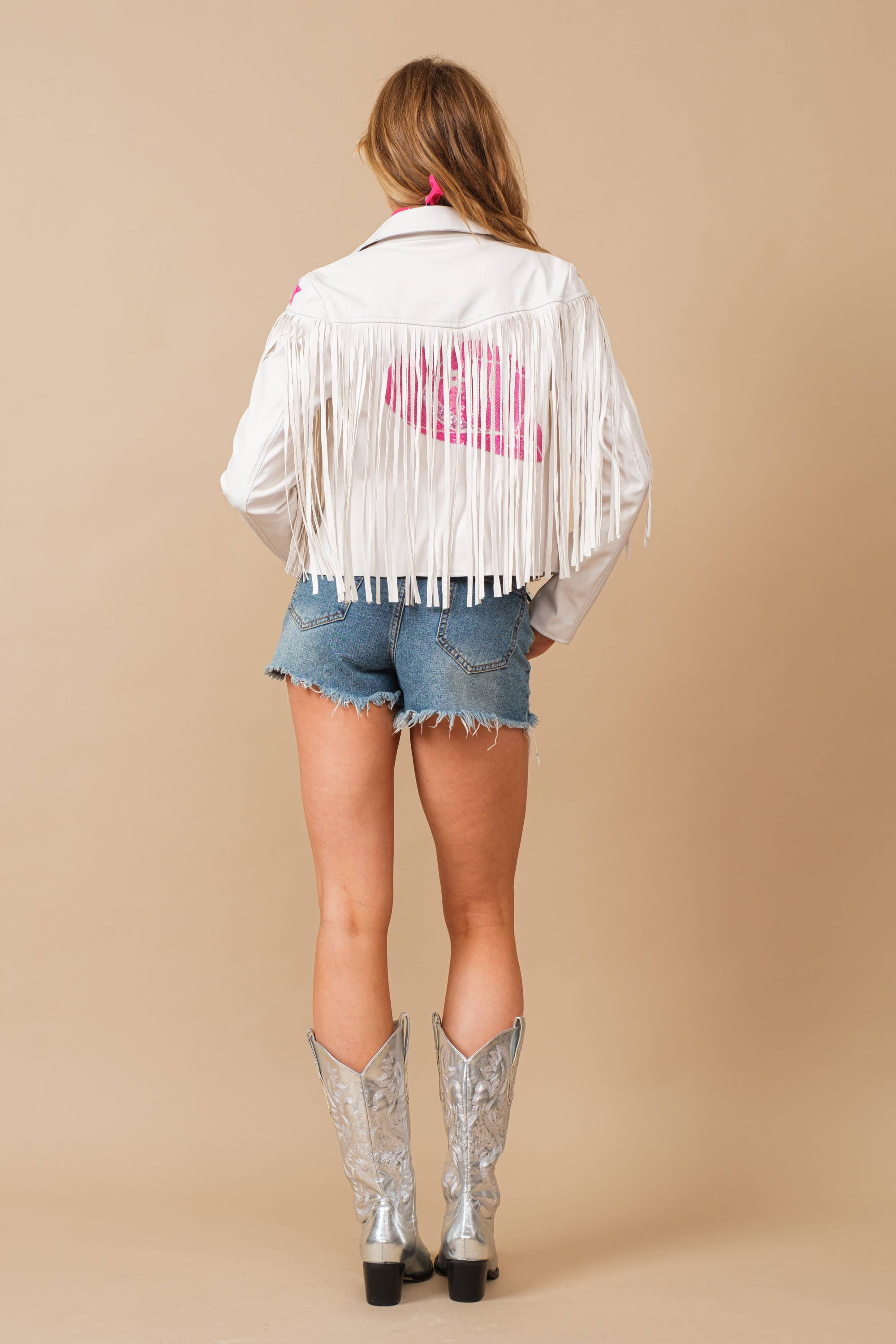 western Rebel Fringe Leather Jacket Nashville Outfit