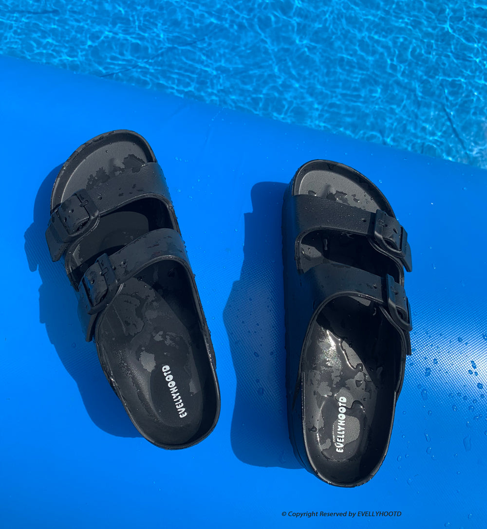 Platform EVA Dual Buckle Beach Slides