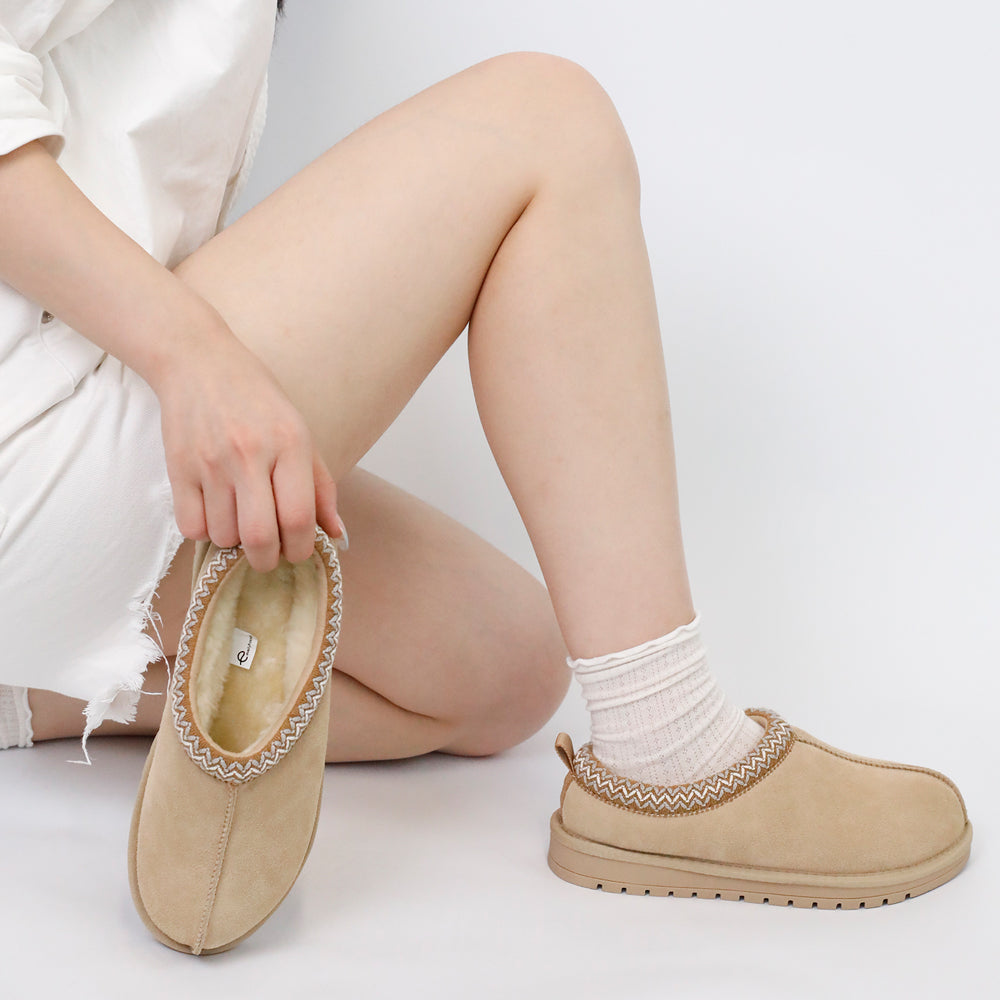 Suede Braided Fluffy Slip-on Slipper Shoes