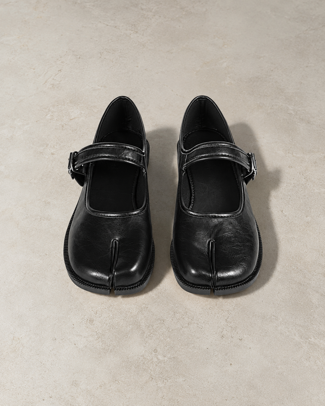 Black Adjustable Strap Tabi Mary Janes shoes