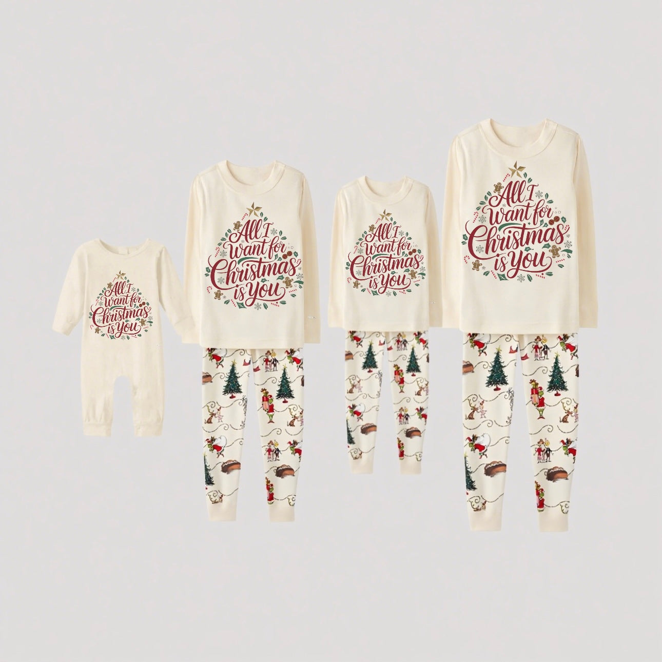ALL I WANT-Grinch Family Christmas Pajamas
