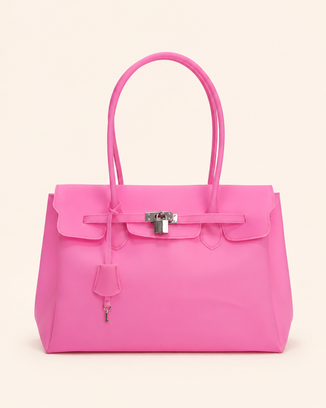 Transparent Solid Color Pvc Jelly Bag Women's Tote Bag