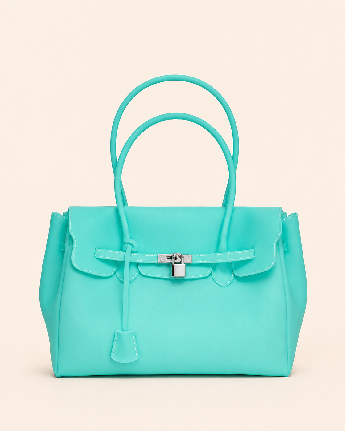 Transparent Solid Color Pvc Jelly Bag Women's Tote Bag