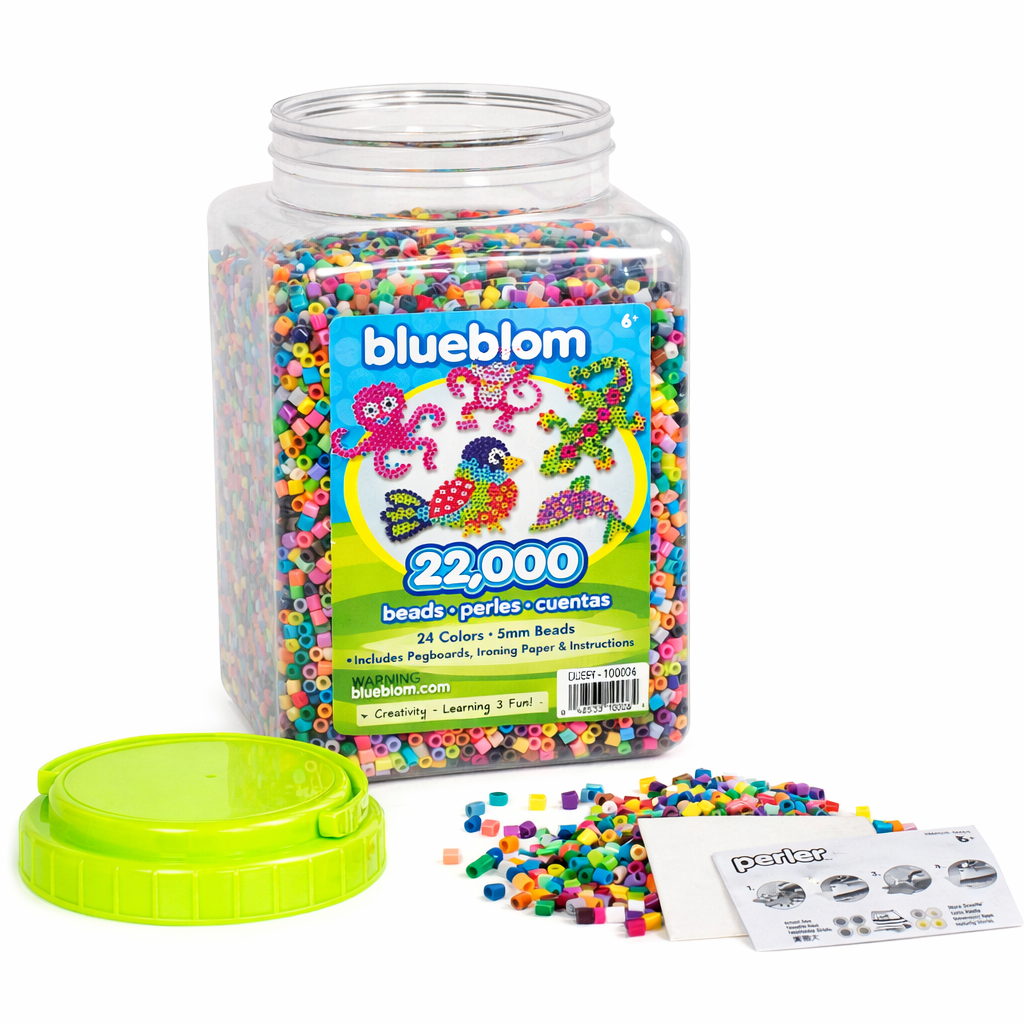 Blueblom 22,000 Beads Multi-Mix Jar Fuse & Perler Beads