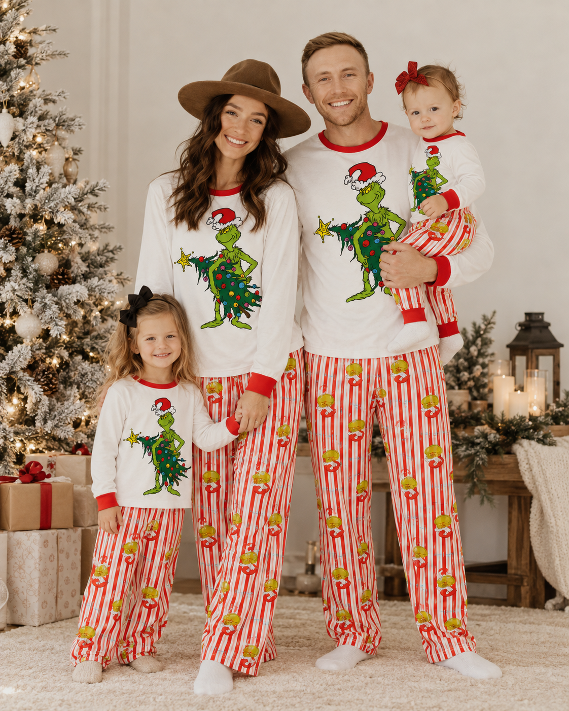Frosty Nights-Family Matching Grinch Christmas Pajamas