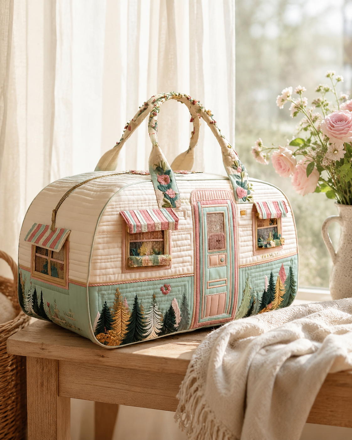 Hippie Van Quilted Duffle Bag