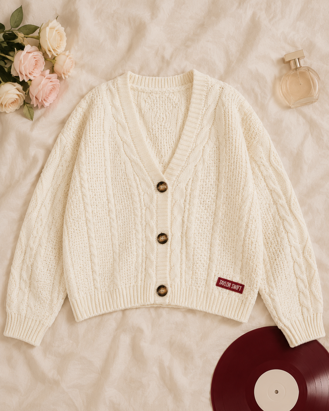 Red Taylors Version Cardigan, Holiday Knit Sweater