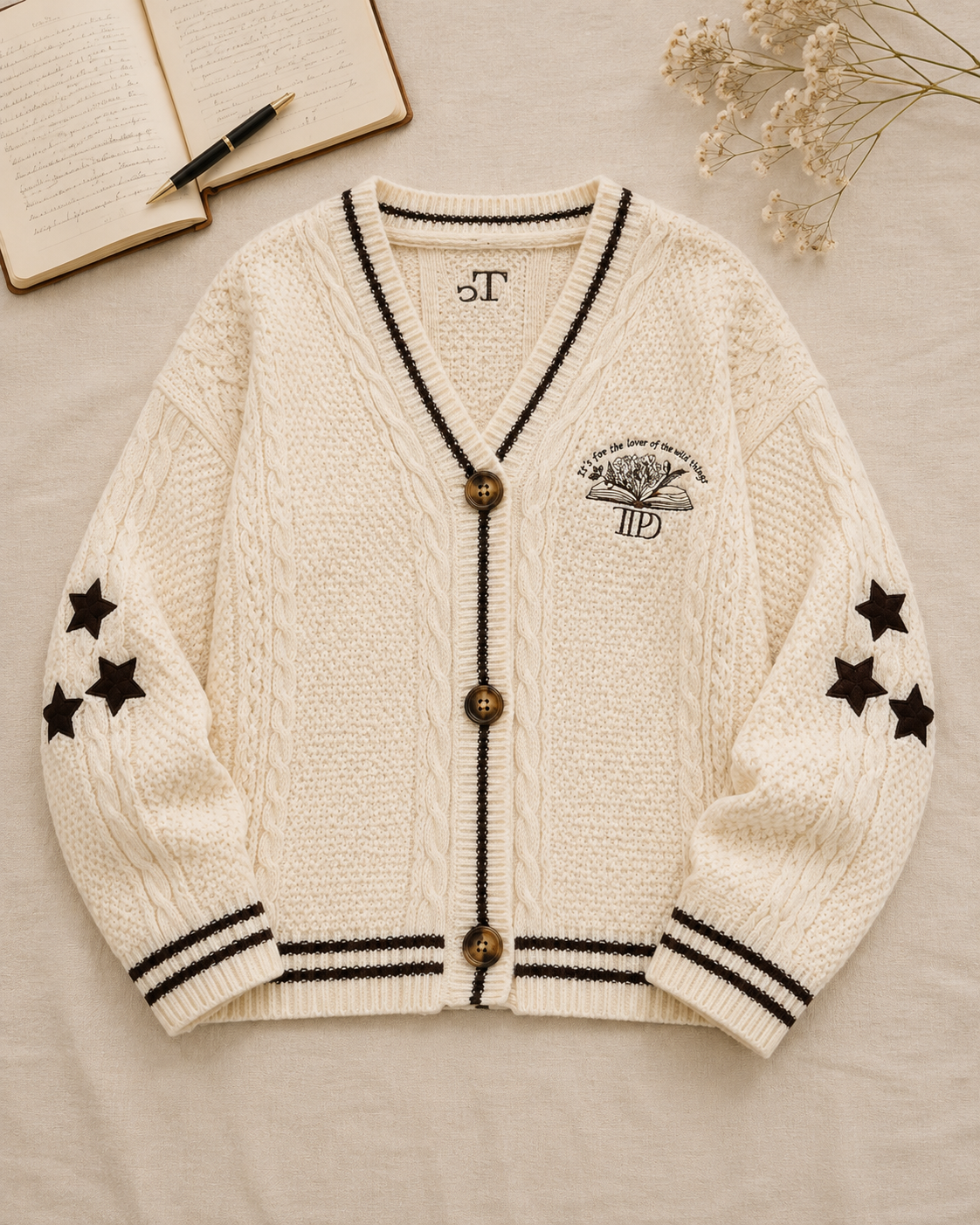 Tortured Poets Department Beige Cardigan - All's Fair In Love And Poetry Cardigan