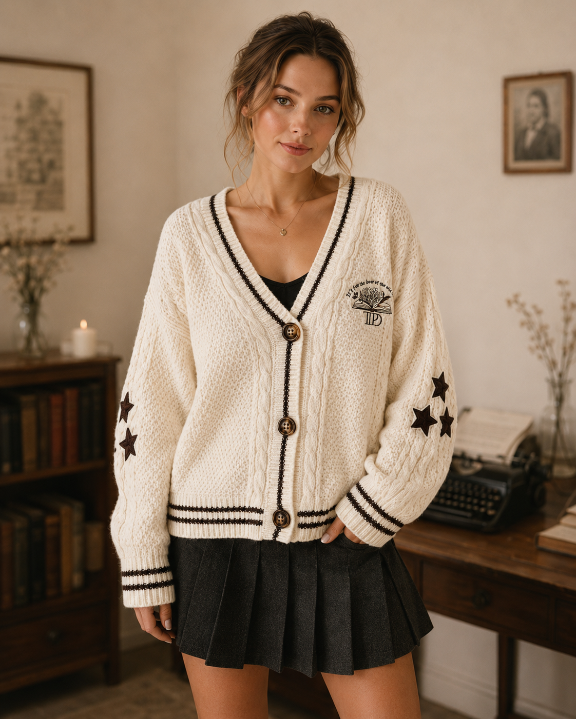 Tortured Poets Department Beige Cardigan - All's Fair In Love And Poetry Cardigan
