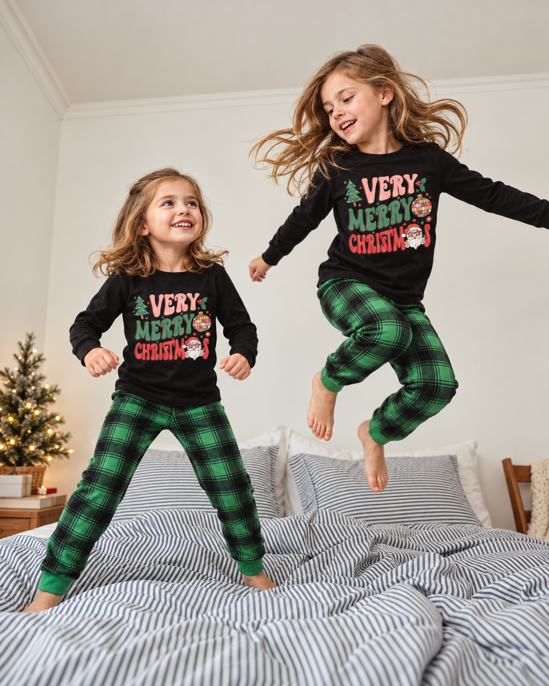 Cozy Ember-Green Plaid Family Christmas Pajamas