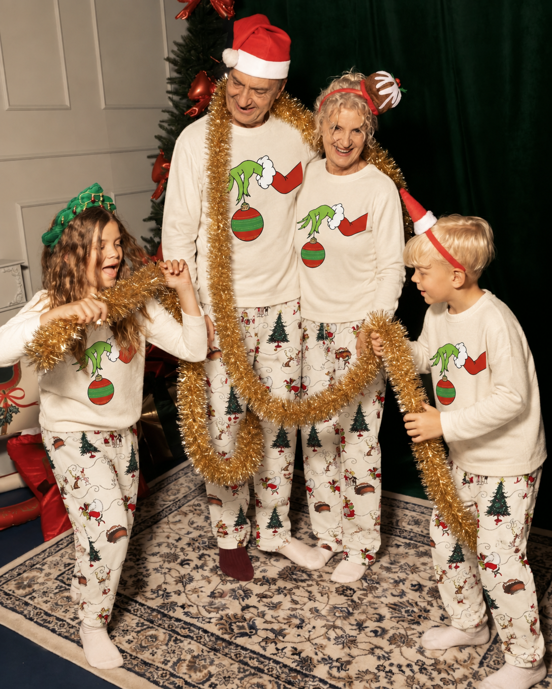 Restful-Grinch Family Christmas Pajamas