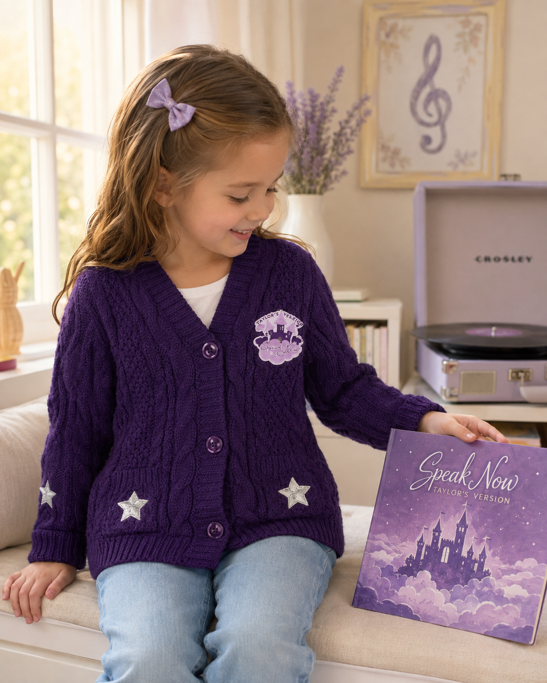 Speak Now Baby Cardigan Taylors Version, Purple Knit Sweater