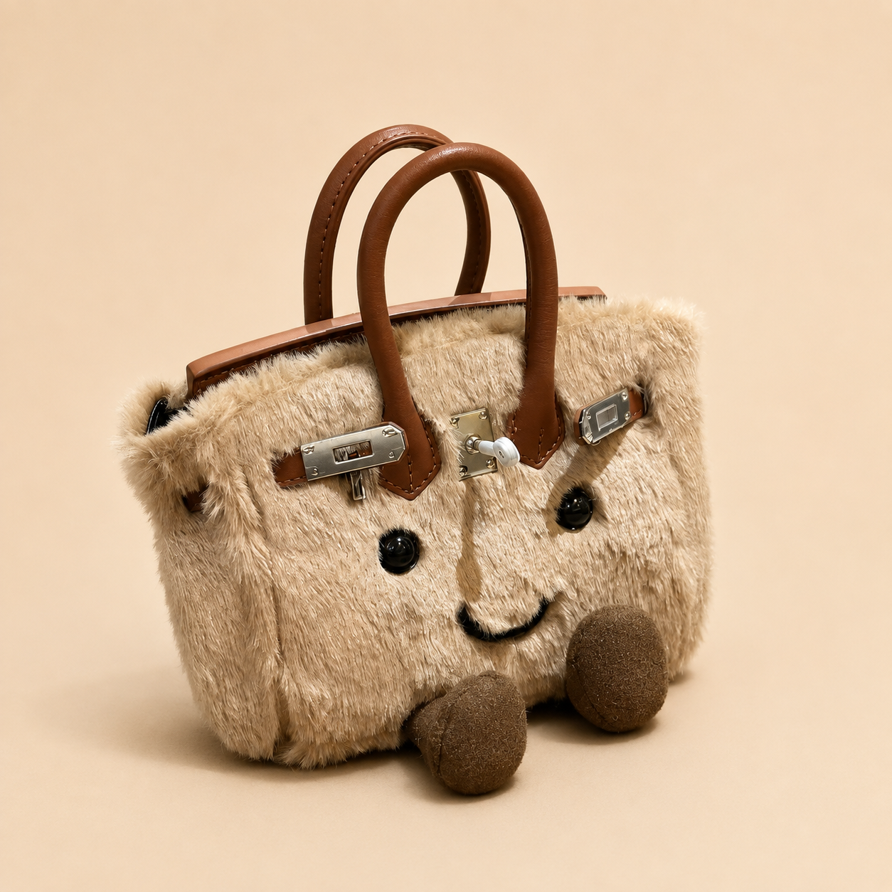 Fluffy Fox Brown-Jellycat Mini brikin  Bag