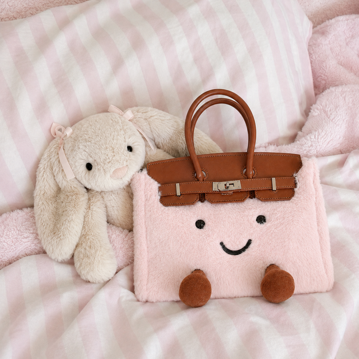 Fluffy Fox PInk-Jellycat Mini brikin  Bag
