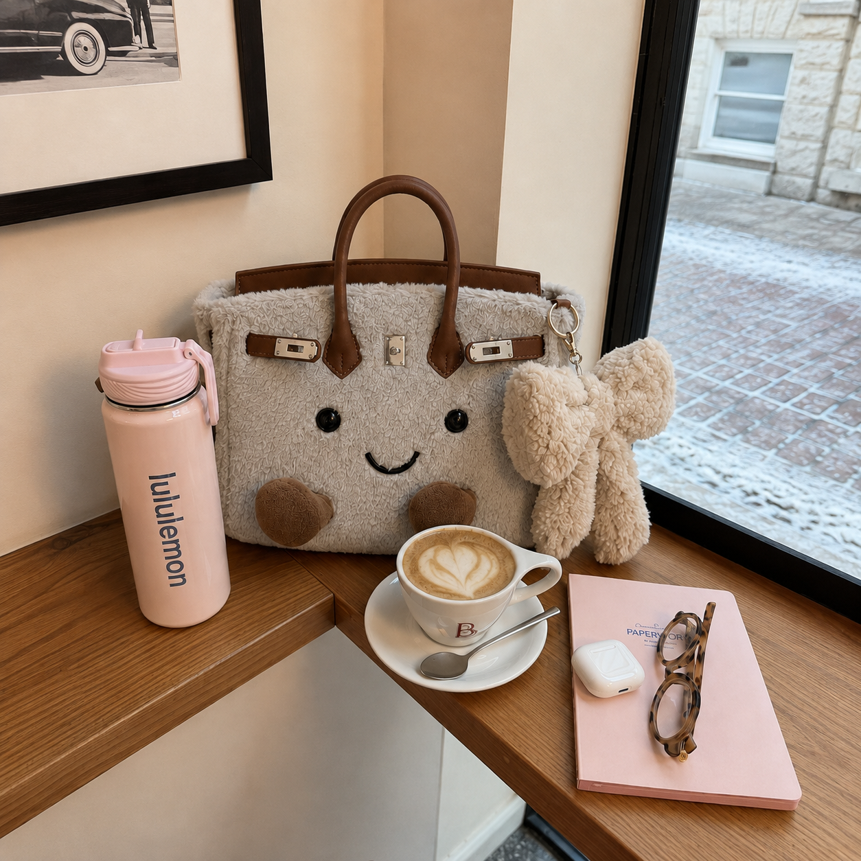 Fluffy Fox Grey-Jellycat Mini brikin  Bag