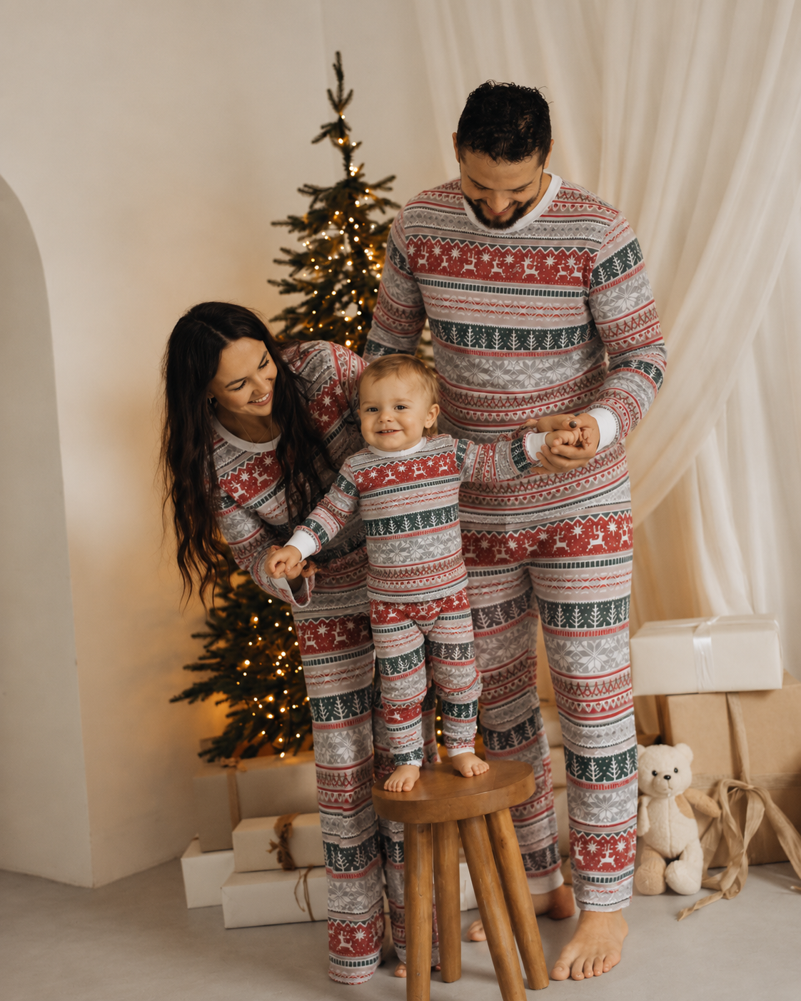 Brown Cocoa-Family Matching Christmas Pajamas