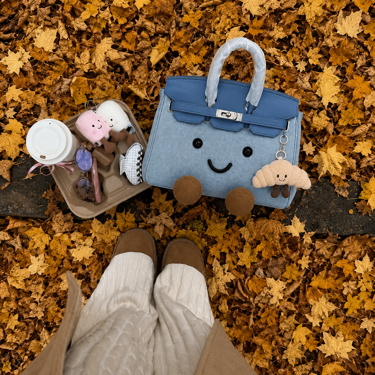 Denim Blue-Jellycat Mini brikin  Bag