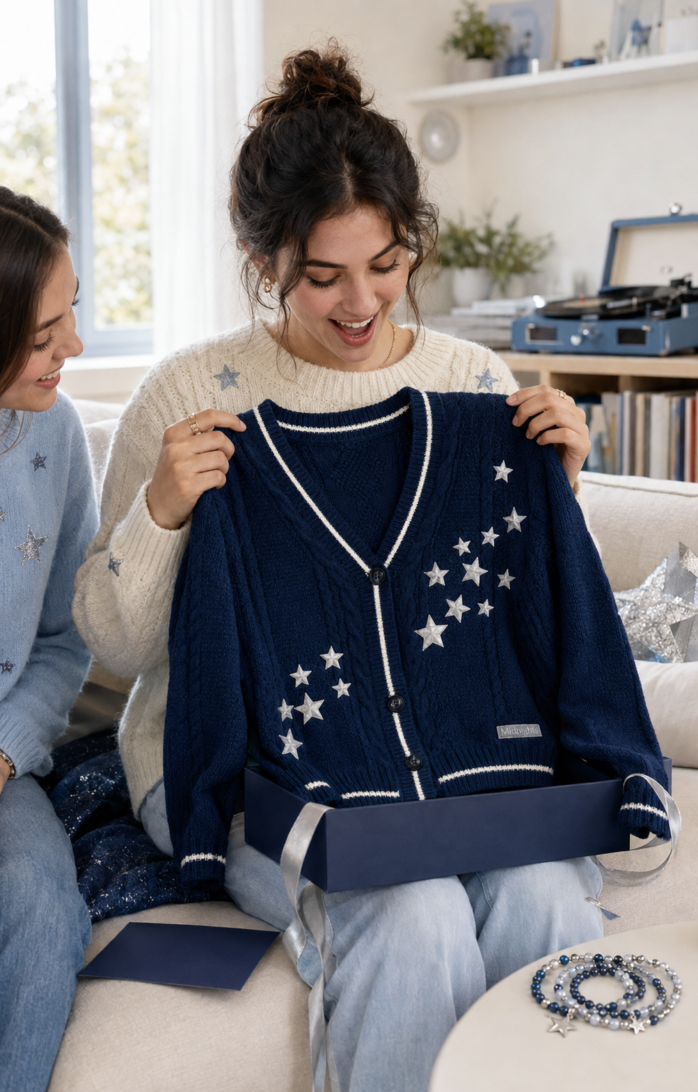 Midnights Cardigan Taylors Version, Navy Blue Sweater